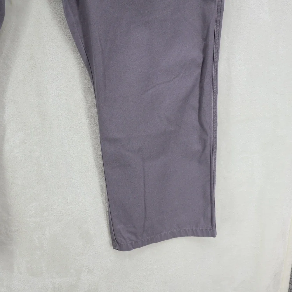 Cotton Traders Men Mercury Pleated Chino Pants Purple Gray Size 50 Elastic Waist